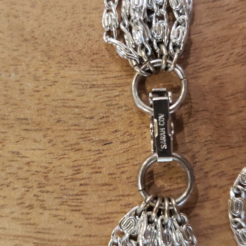 1960s Vintage Signed Sarah Coventry Silvertone Necklace - Picture 2 of 4